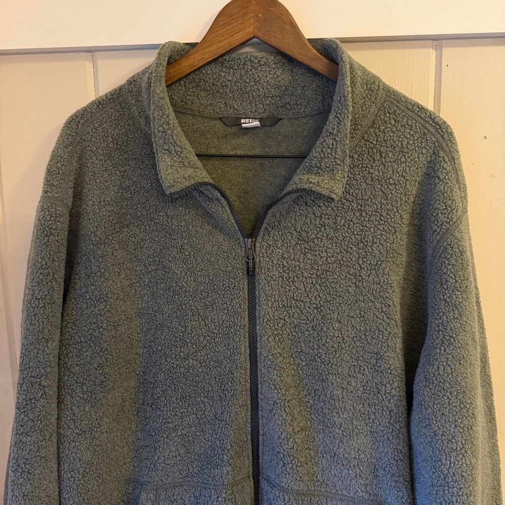 Men’s REI Gray Green Lightweight Zip Jacket, Size XXL - Picture 3 of 9